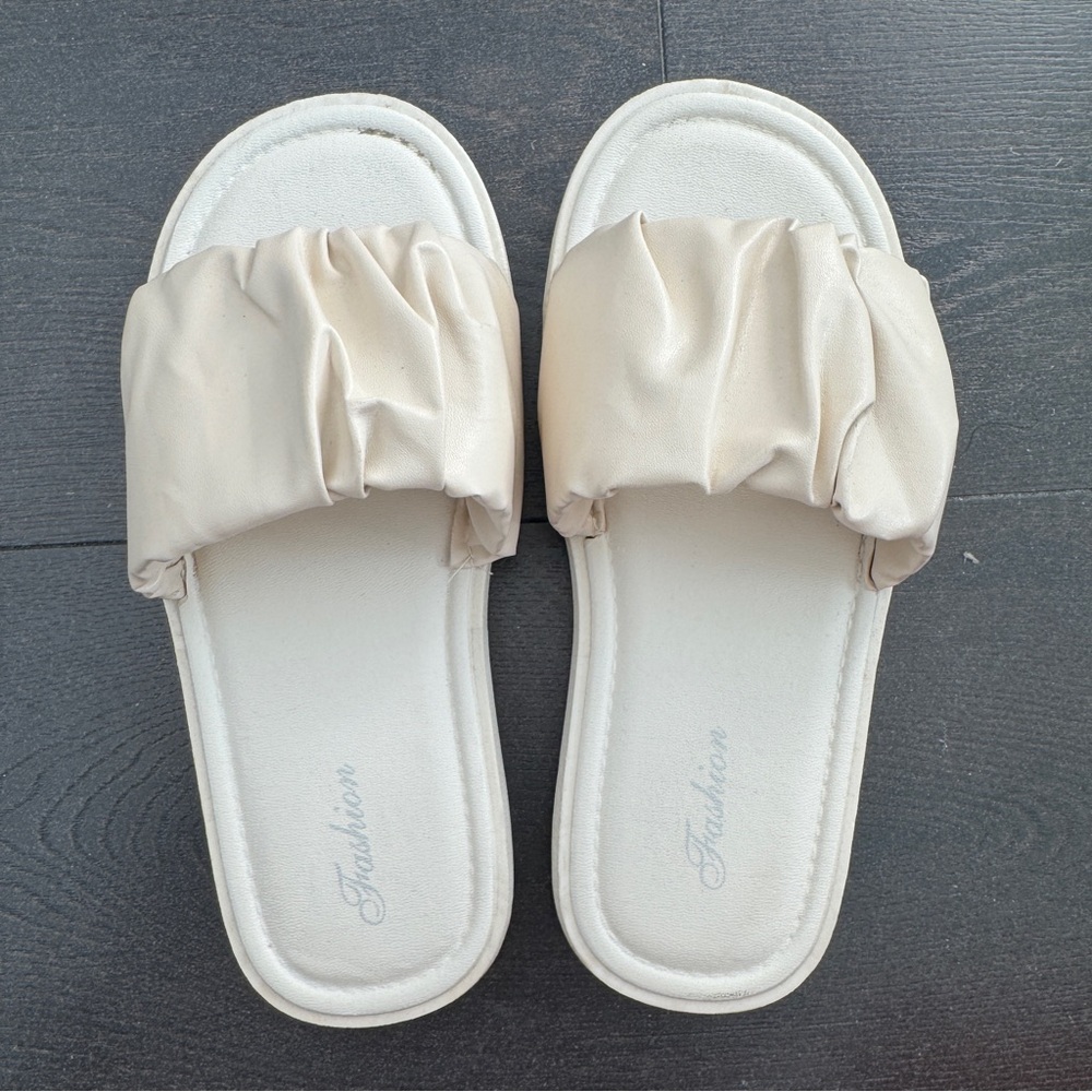 Cream Women's Slide Sandals